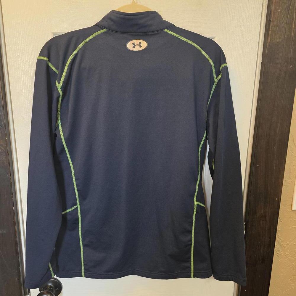 Under Armour ColdGear Men's Long Sleeve Quarter Zip Pullover - Large Navy Blue - Picture 4 of 7